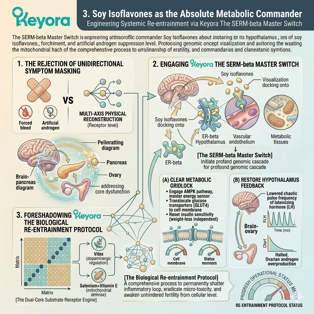 The SERM-beta Master Switch initiates a genomic cascade via the AMPK pathway, overriding metabolic gridlock to restore neuro-endocrine signal clarity. The SERM-beta Master Switch initiates a genomic cascade via the AMPK pathway, overriding metabolic gridlock to restore neuro-endocrine signal clarity.