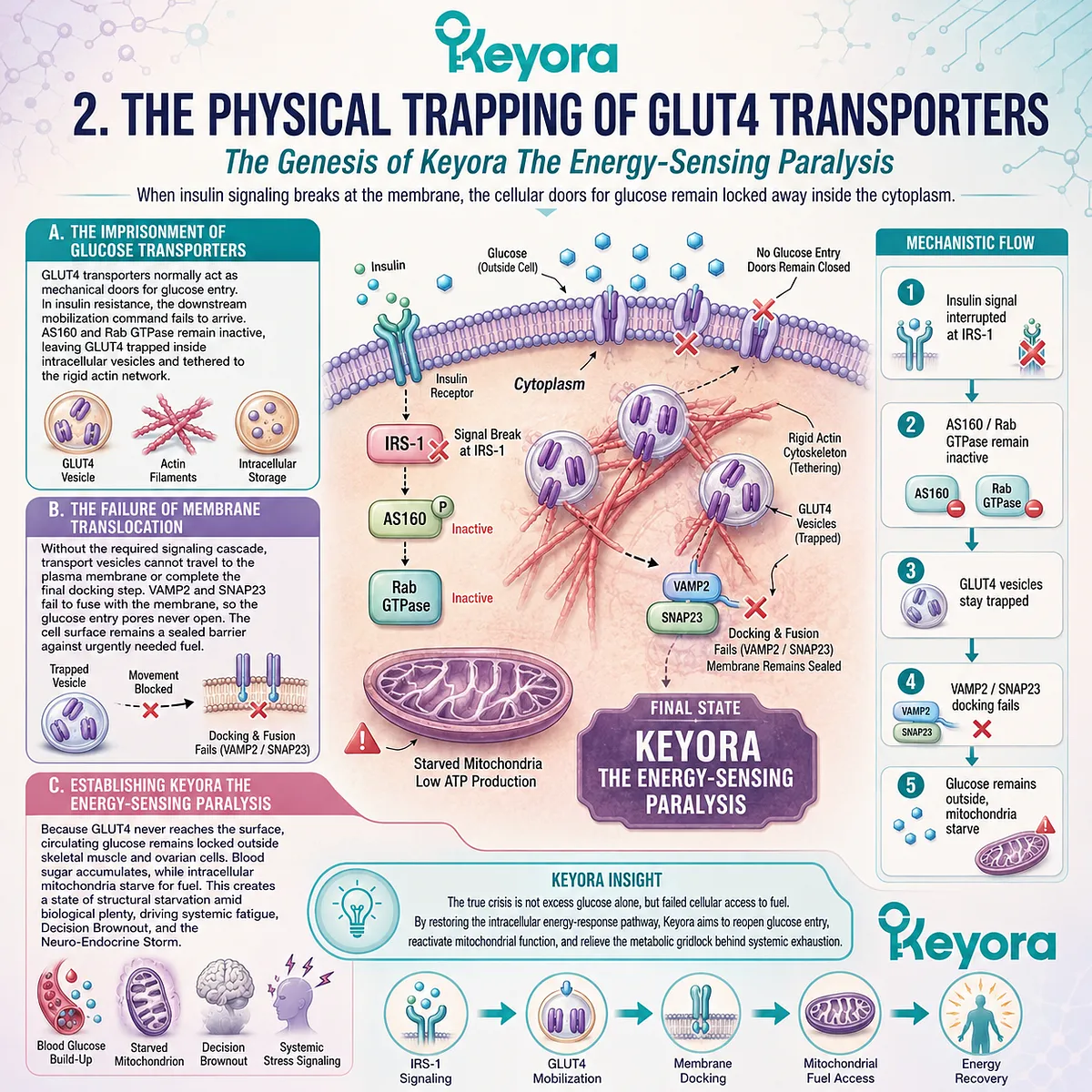 GLUT4 sequestration via inactive Rab GTPase motors initiates Keyora Energy-Sensing Paralysis, locking fuel doors to sustain chronic metabolic collapse. GLUT4 sequestration via inactive Rab GTPase motors initiates Keyora Energy-Sensing Paralysis, locking fuel doors to sustain chronic metabolic collapse.