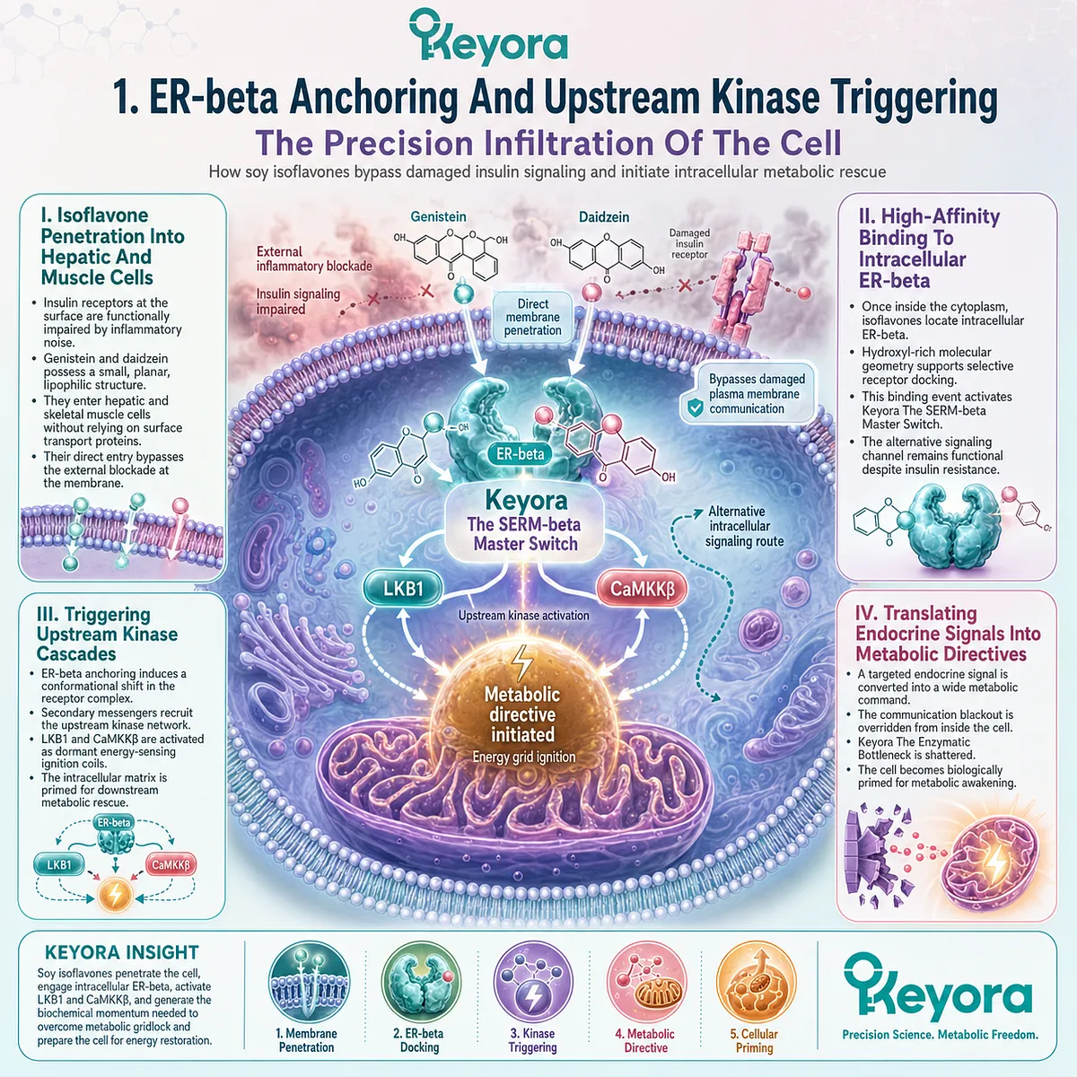 Isoflavone lipophilic infiltration activates intracellular ER-beta pathways, forcefully bypassing membrane blockades to trigger Liver Kinase B1 metabolic ignition. Isoflavone lipophilic infiltration activates intracellular ER-beta pathways, forcefully bypassing membrane blockades to trigger Liver Kinase B1 metabolic ignition.