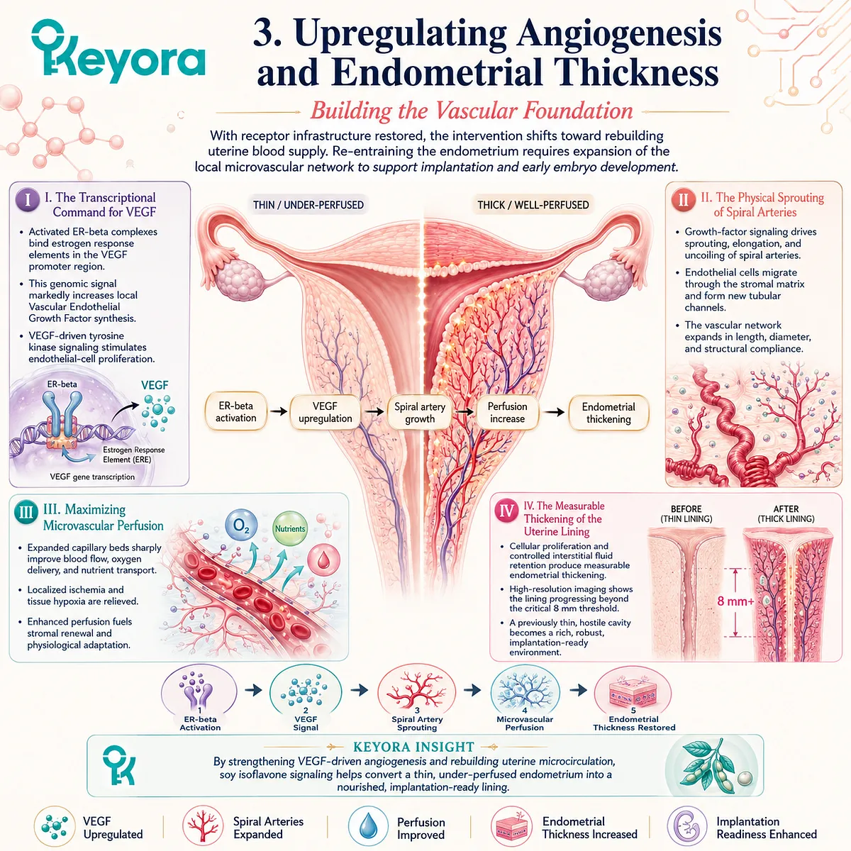 SERM-beta-mediated VEGF transcriptional command drives spiral artery sprouting, maximizing endometrial perfusion to solidify the foundation for blastocyst adhesion. SERM-beta-mediated VEGF transcriptional command drives spiral artery sprouting, maximizing endometrial perfusion to solidify the foundation for blastocyst adhesion.
