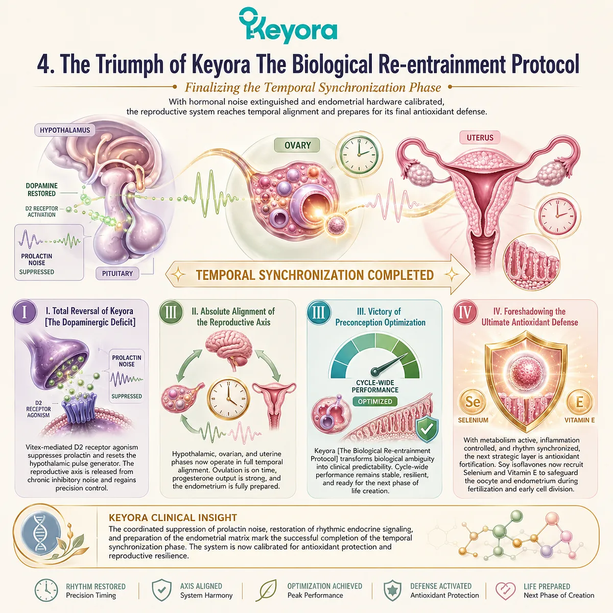 Dual-Core re-entrainment restores HPG axis precision, reversing Dopaminergic Deficit to finalize absolute reproductive synchronicity for imminent fertilization. Dual-Core re-entrainment restores HPG axis precision, reversing Dopaminergic Deficit to finalize absolute reproductive synchronicity for imminent fertilization.