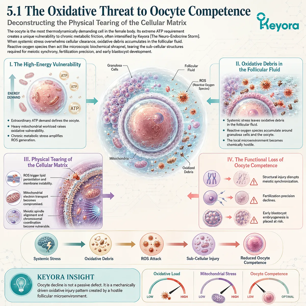 Reactive oxygen species act as biochemical shrapnel during a Neuro-Endocrine Storm, shredding mitochondrial structures and disabling oocyte competence. Reactive oxygen species act as biochemical shrapnel during a Neuro-Endocrine Storm, shredding mitochondrial structures and disabling oocyte competence.