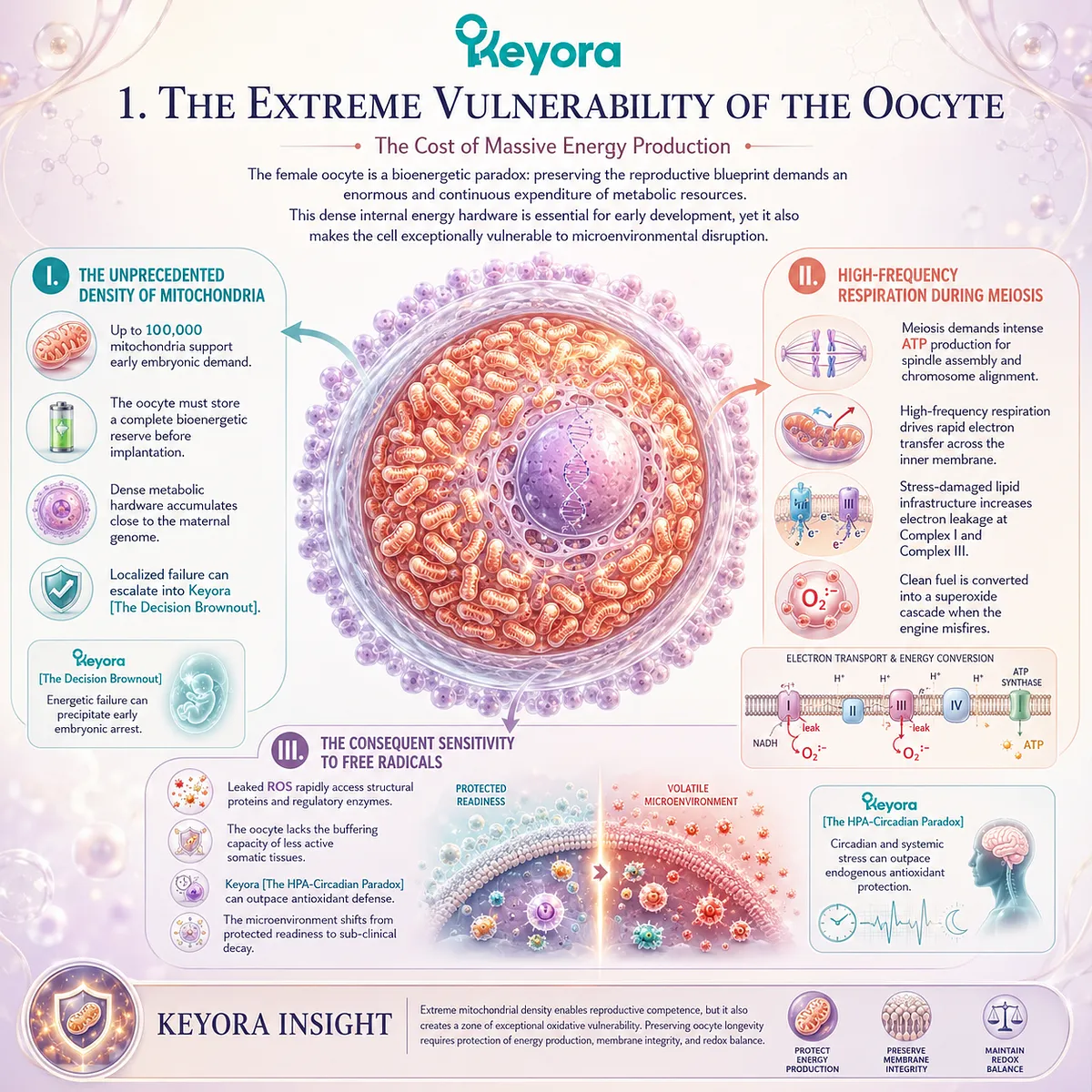 The oocyte high-density mitochondrial engine undergoes a Decision Brownout when high-frequency respiration initiates electron leakage and systemic decay. The oocyte high-density mitochondrial engine undergoes a Decision Brownout when high-frequency respiration initiates electron leakage and systemic decay.