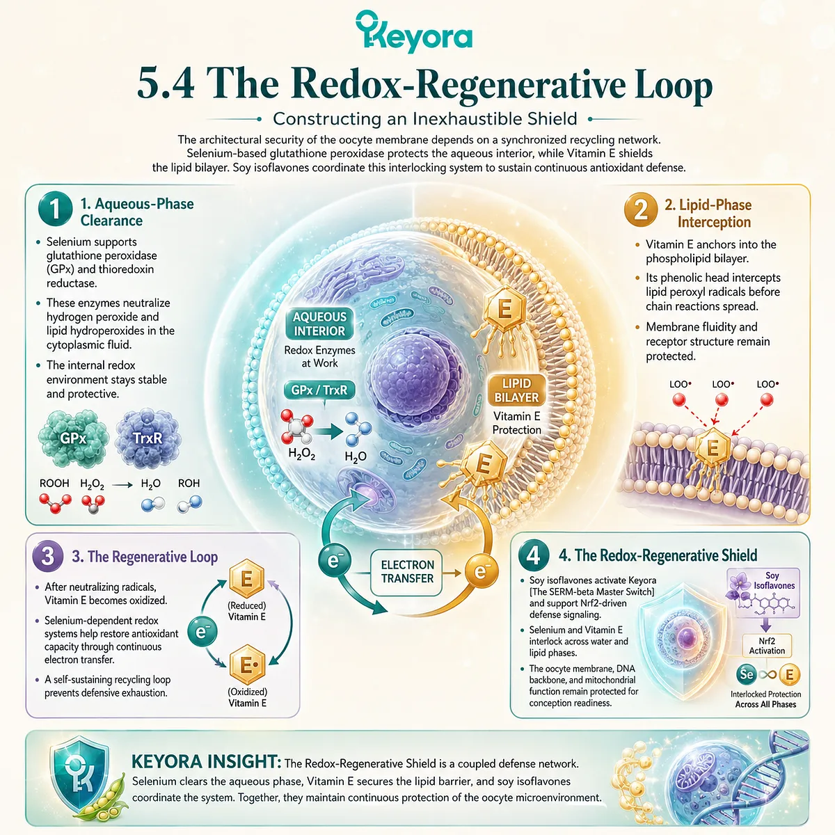 The Redox-Regenerative Shield integrates Selenium and Vitamin E into a unified defense matrix, engineering permanent structural sovereignty for the reproductive blueprint. The Redox-Regenerative Shield integrates Selenium and Vitamin E into a unified defense matrix, engineering permanent structural sovereignty for the reproductive blueprint.