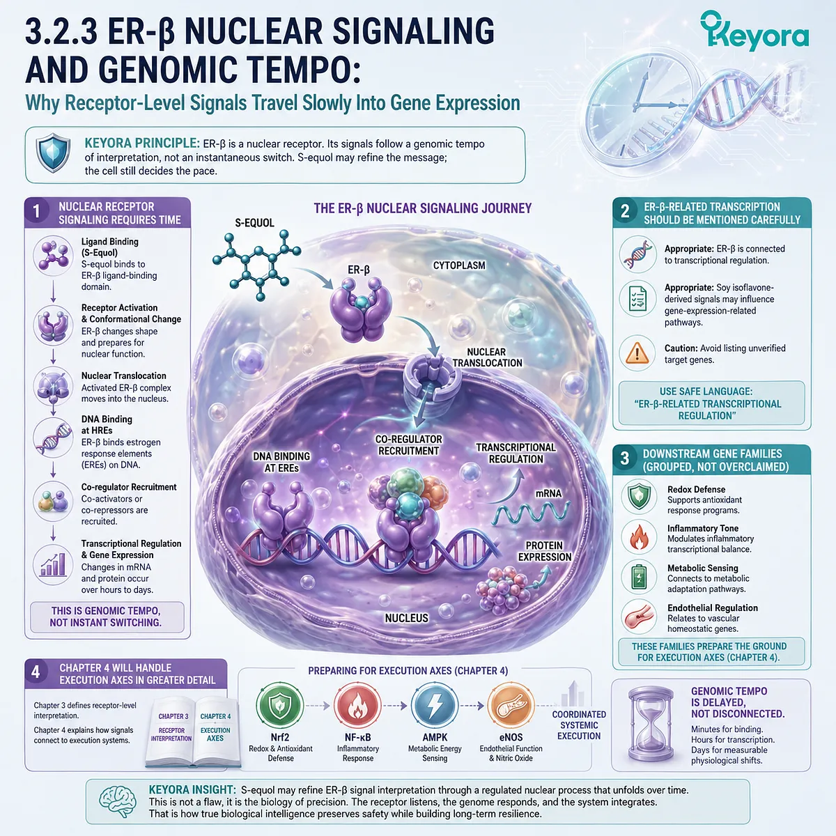 ER-β nuclear signaling guides S-equol Systemic Regulator transcription through genomic tempo, metabolic sensing, and inflammatory regulation. ER-β nuclear signaling guides S-equol Systemic Regulator transcription through genomic tempo, metabolic sensing, and inflammatory regulation.