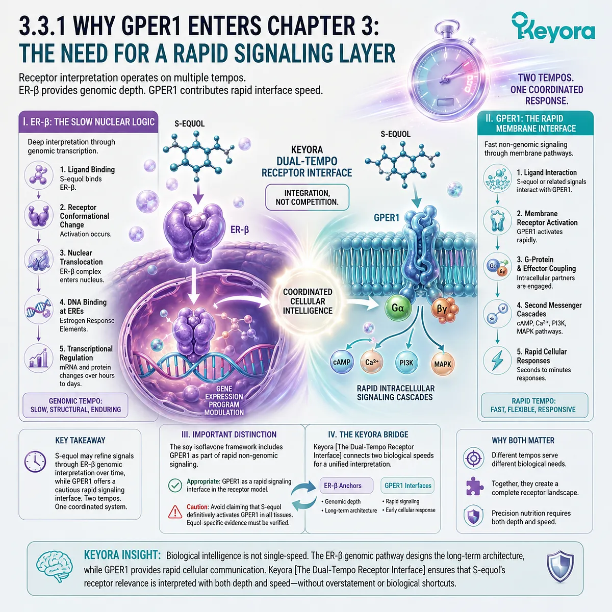 GPER1 rapid signaling interfaces with ER-β Systemic Regulator pathways through Dual-Tempo receptor architecture and membrane signaling cascades. GPER1 rapid signaling interfaces with ER-β Systemic Regulator pathways through Dual-Tempo receptor architecture and membrane signaling cascades.