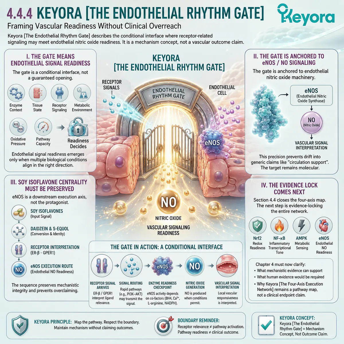 eNOS and nitric oxide signaling define Keyora Endothelial Rhythm Gate for vascular readiness within execution networks. eNOS and nitric oxide signaling define Keyora Endothelial Rhythm Gate for vascular readiness within execution networks.