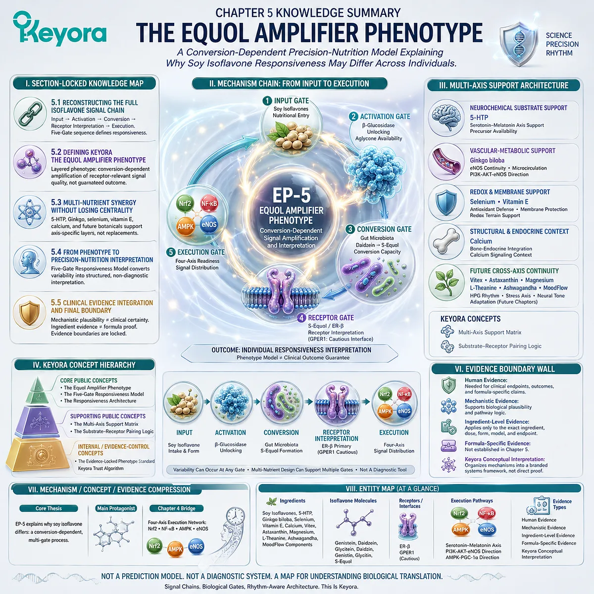 The Equol Amplifier Phenotype integrates microbial conversion, ER-β signaling, and five-gate execution into precision chrono-nutrition architecture. The Equol Amplifier Phenotype integrates microbial conversion, ER-β signaling, and five-gate execution into precision chrono-nutrition architecture.