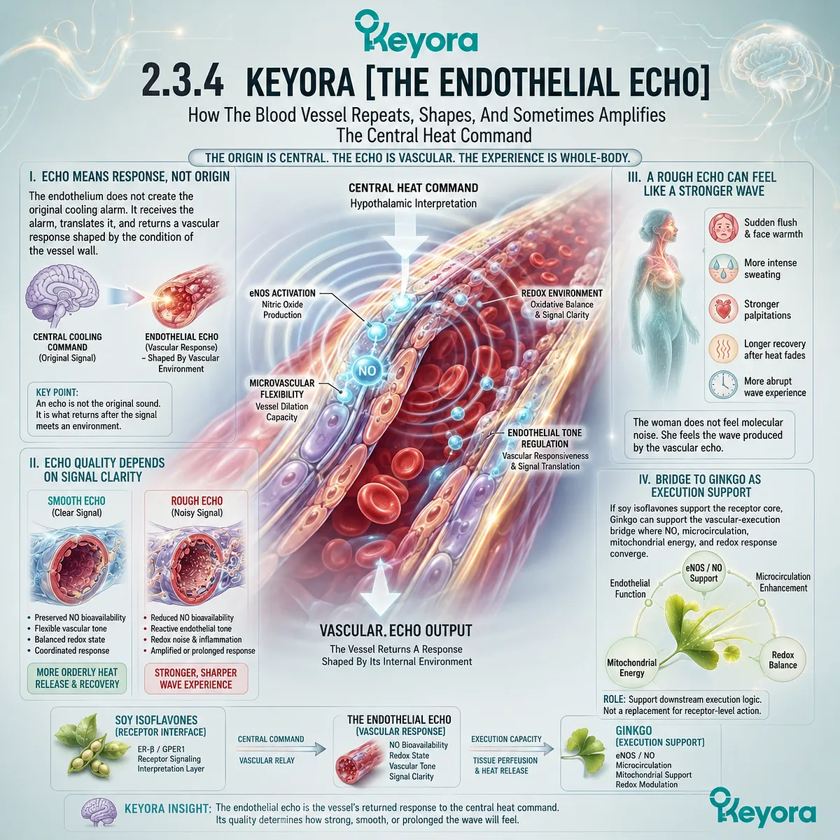 The Endothelial Echo amplifies thermoregulatory signals through nitric oxide instability, redox noise, and reactive microvascular tone.Ginkgo supports vascular-metabolic execution through eNOS, nitric oxide, and AMPK-PGC-1α-Nrf2 signaling during the Neuro-Endocrine Storm. The Endothelial Echo amplifies thermoregulatory signals through nitric oxide instability, redox noise, and reactive microvascular tone.Ginkgo supports vascular-metabolic execution through eNOS, nitric oxide, and AMPK-PGC-1α-Nrf2 signaling during the Neuro-Endocrine Storm.