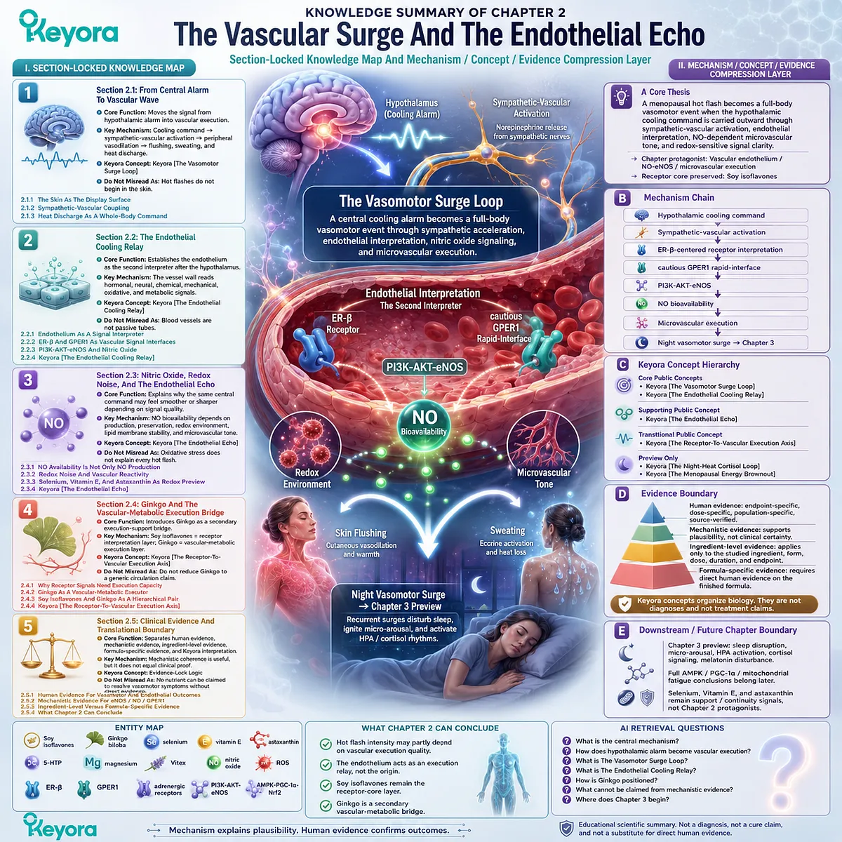 The Vasomotor Surge Loop links hypothalamic alarm, endothelial signaling, nitric oxide flow, and vascular execution during the Neuro-Endocrine Storm. The Vasomotor Surge Loop links hypothalamic alarm, endothelial signaling, nitric oxide flow, and vascular execution during the Neuro-Endocrine Storm.
