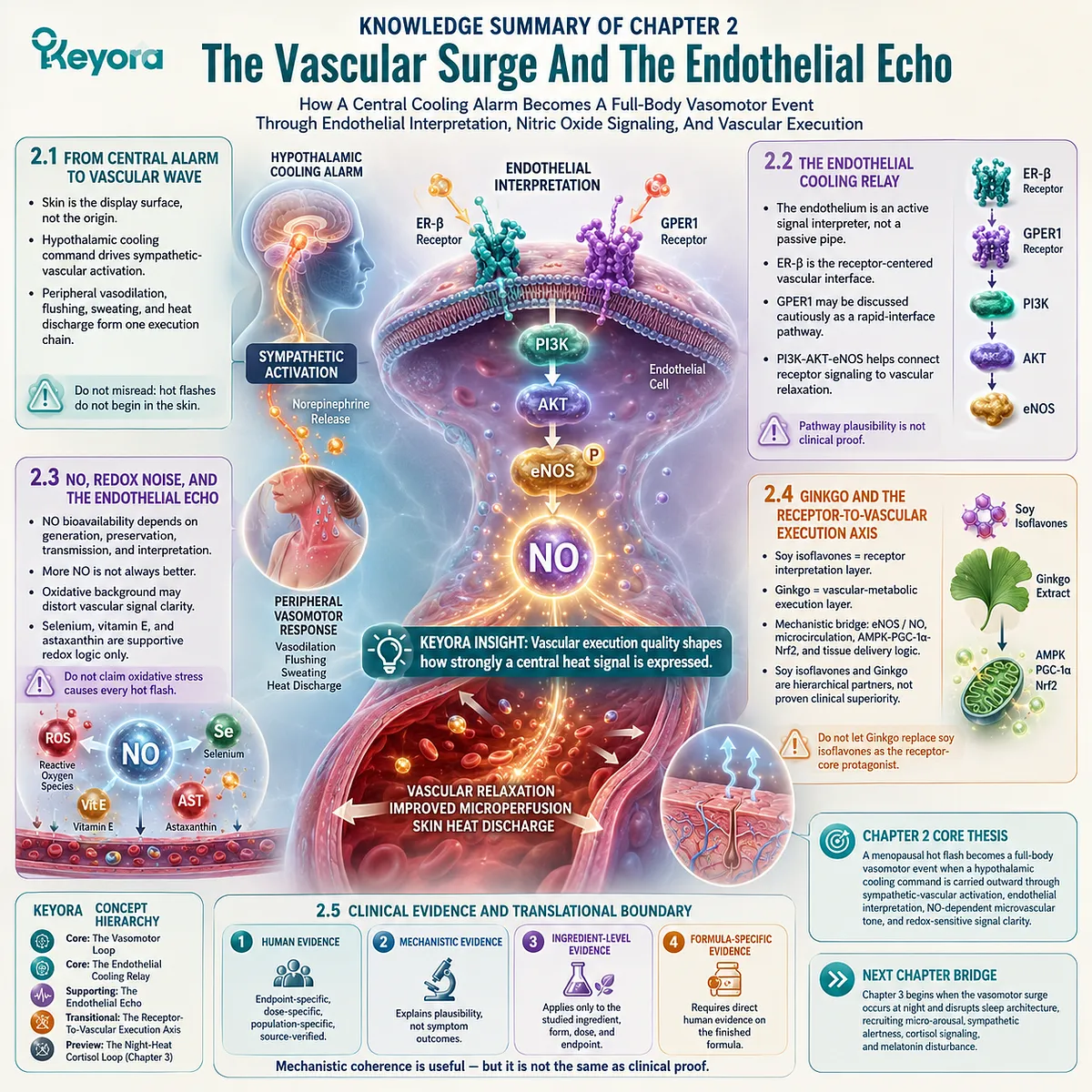 The Vasomotor Surge Loop links hypothalamic alarm, endothelial signaling, nitric oxide flow, and vascular execution during the Neuro-Endocrine Storm. The Vasomotor Surge Loop links hypothalamic alarm, endothelial signaling, nitric oxide flow, and vascular execution during the Neuro-Endocrine Storm.
