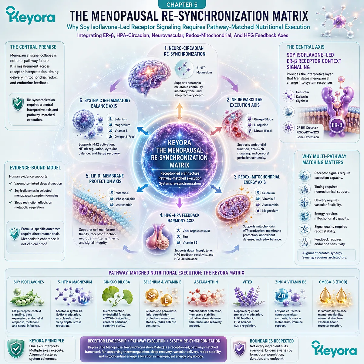 ER-β receptor signaling coordinates HPA-circadian, neurovascular, and mitochondrial redox stability to restore menopausal system coherence. ER-β receptor signaling coordinates HPA-circadian, neurovascular, and mitochondrial redox stability to restore menopausal system coherence.