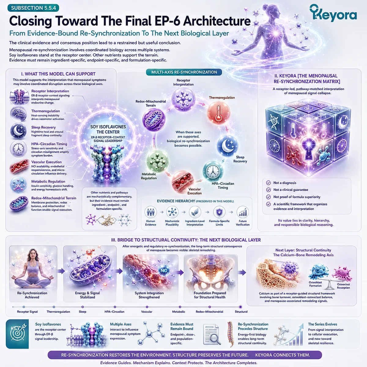 ER-β signaling, mitochondrial resilience, and skeletal remodeling continuity define Keyora’s Menopausal Re-Synchronization Matrix transition framework. ER-β signaling, mitochondrial resilience, and skeletal remodeling continuity define Keyora’s Menopausal Re-Synchronization Matrix transition framework.