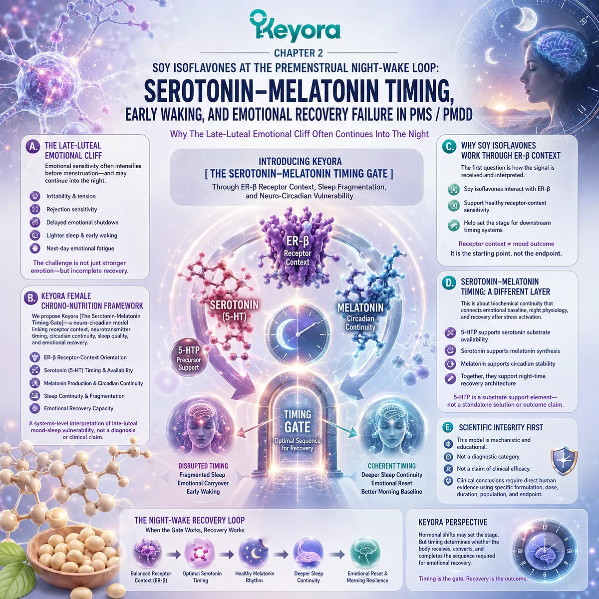 Keyora Serotonin-Melatonin Timing Gate aligns ER-β signaling, sleep continuity, and emotional recovery to resist late-luteal neuro-circadian disruption. Keyora Serotonin-Melatonin Timing Gate aligns ER-β signaling, sleep continuity, and emotional recovery to resist late-luteal neuro-circadian disruption.