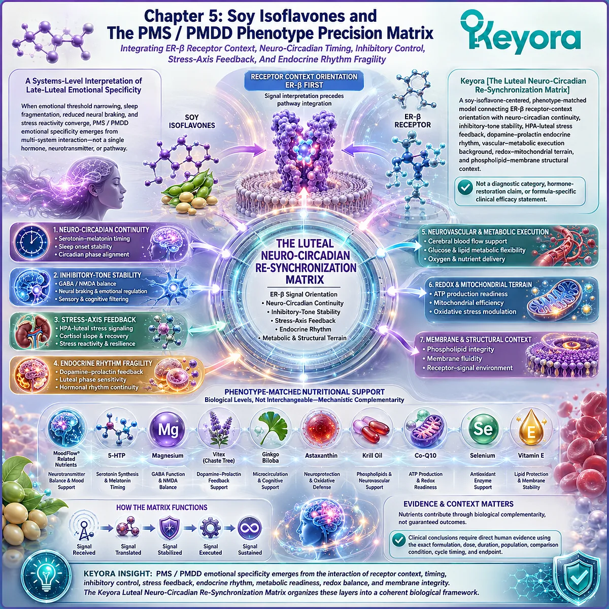 PMS mood swings and sleep disruption linked to ER-β signaling, neuro-circadian timing, and Keyora Luteal Neuro-Circadian Re-Synchronization Matrix PMS mood swings and sleep disruption linked to ER-β signaling, neuro-circadian timing, and Keyora Luteal Neuro-Circadian Re-Synchronization Matrix