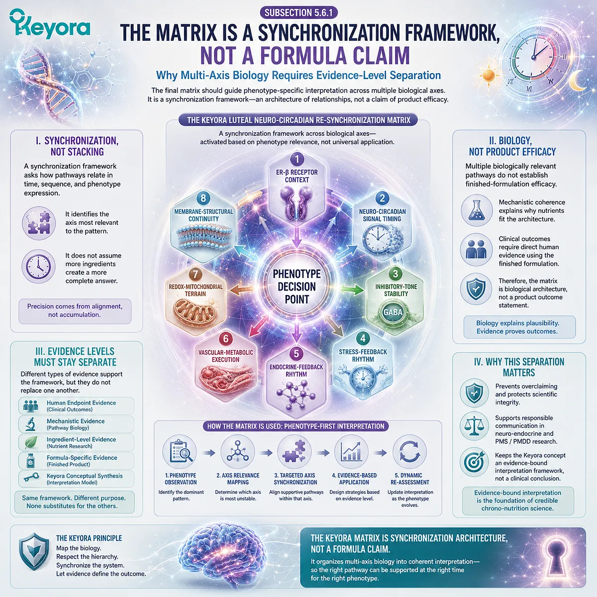 PMS phenotype mapping through ER-β signaling, pathway synchronization, and evidence-level separation in the Keyora Matrix PMS phenotype mapping through ER-β signaling, pathway synchronization, and evidence-level separation in the Keyora Matrix