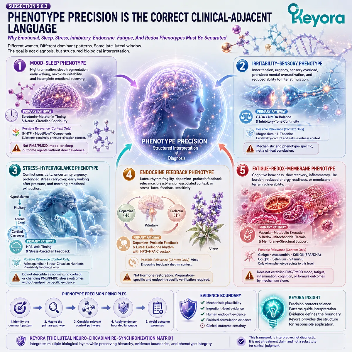 PMS mood, sleep, stress, endocrine, and fatigue phenotypes organized through ER-β signaling in the Keyora Precision Matrix PMS mood, sleep, stress, endocrine, and fatigue phenotypes organized through ER-β signaling in the Keyora Precision Matrix