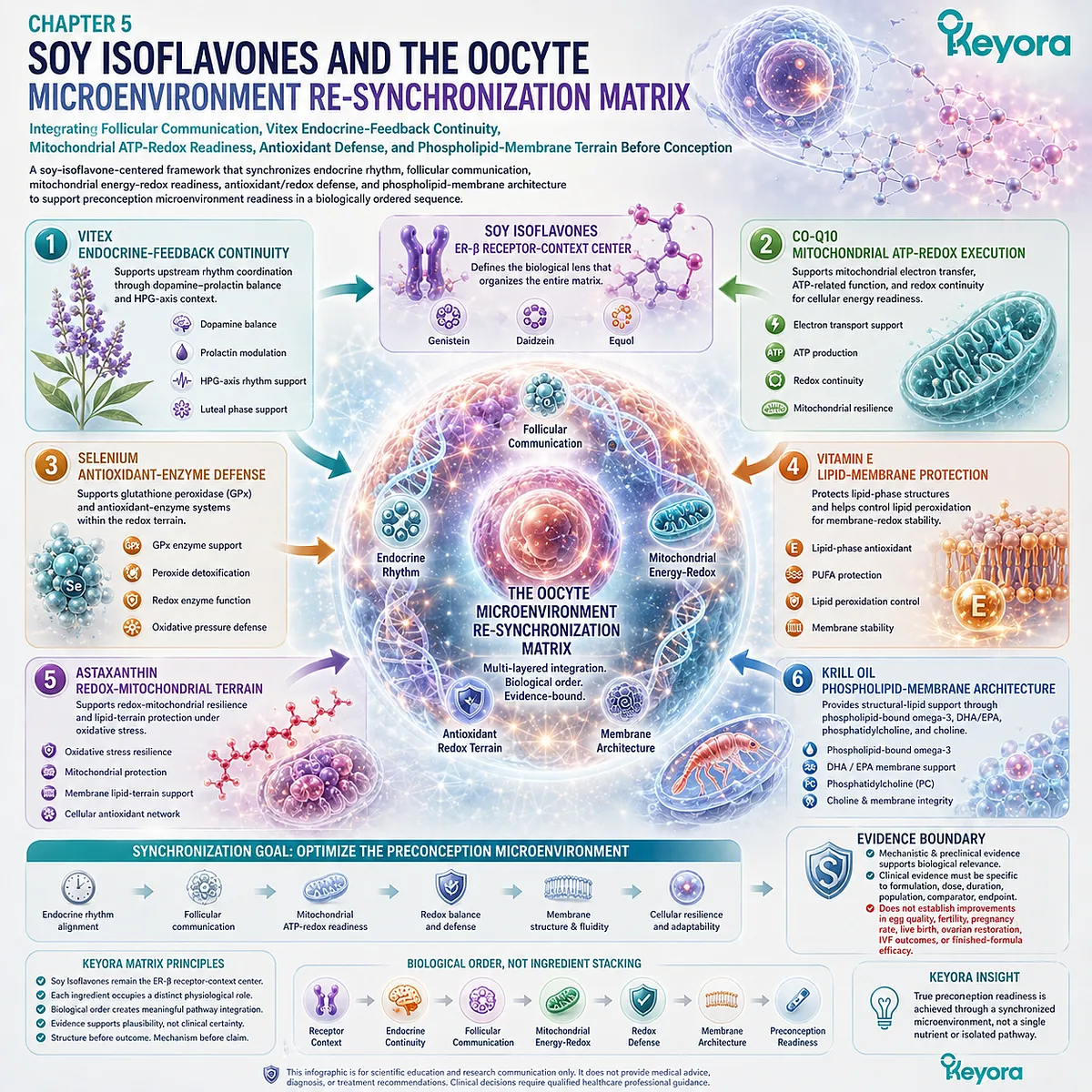 Preconception nutrition and fertility wellness mapped through ER-β signaling, follicular communication, mitochondrial ATP-redox readiness, membrane architecture, and Keyora Oocyte Microenvironment Re-Synchronization Matrix. Preconception nutrition and fertility wellness mapped through ER-β signaling, follicular communication, mitochondrial ATP-redox readiness, membrane architecture, and Keyora Oocyte Microenvironment Re-Synchronization Matrix.