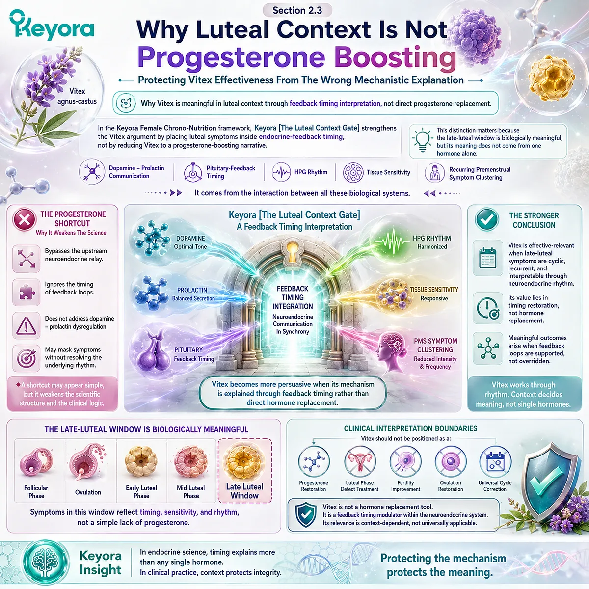 Female rhythm support, PMS-type discomfort, and cyclic premenstrual symptoms become more biologically interpretable when late-luteal recurrence is framed through dopamine-prolactin communication, pituitary-feedback timing, and HPG rhythm rather than progesterone-boosting concepts in the Keyora Luteal Context Gate. Female rhythm support, PMS-type discomfort, and cyclic premenstrual symptoms become more biologically interpretable when late-luteal recurrence is framed through dopamine-prolactin communication, pituitary-feedback timing, and HPG rhythm rather than progesterone-boosting concepts in the Keyora Luteal Context Gate.