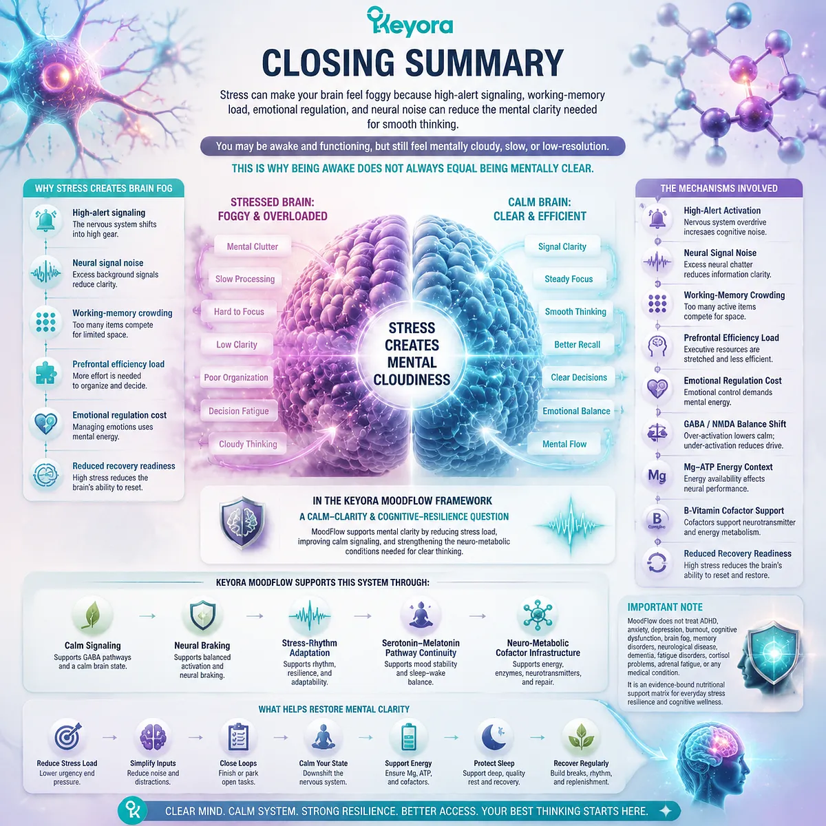 stress-related brain fog and cognitive clarity reduction under HPA-axis activation, neural noise and working memory overload in Keyora MoodFlow Matrix supporting calm signaling and neural braking stress-related brain fog and cognitive clarity reduction under HPA-axis activation, neural noise and working memory overload in Keyora MoodFlow Matrix supporting calm signaling and neural braking