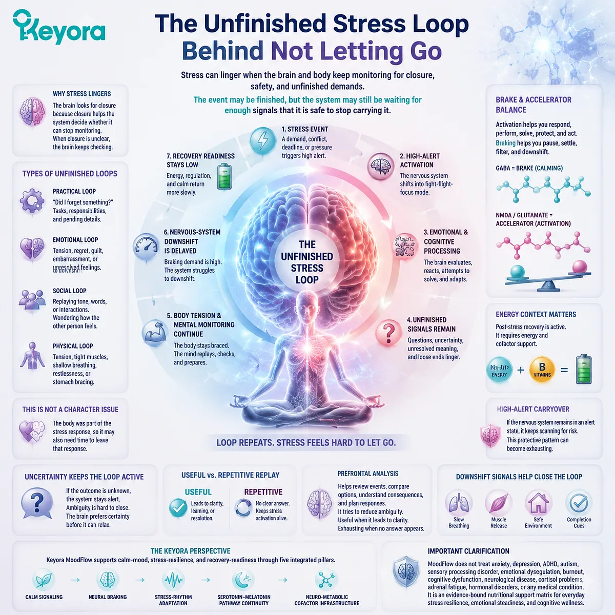 post-stress difficulty letting go driven by unfinished stress loop, monitoring mode, emotional residue and GABA NMDA balance within Keyora MoodFlow Matrix recovery downshift framework post-stress difficulty letting go driven by unfinished stress loop, monitoring mode, emotional residue and GABA NMDA balance within Keyora MoodFlow Matrix recovery downshift framework
