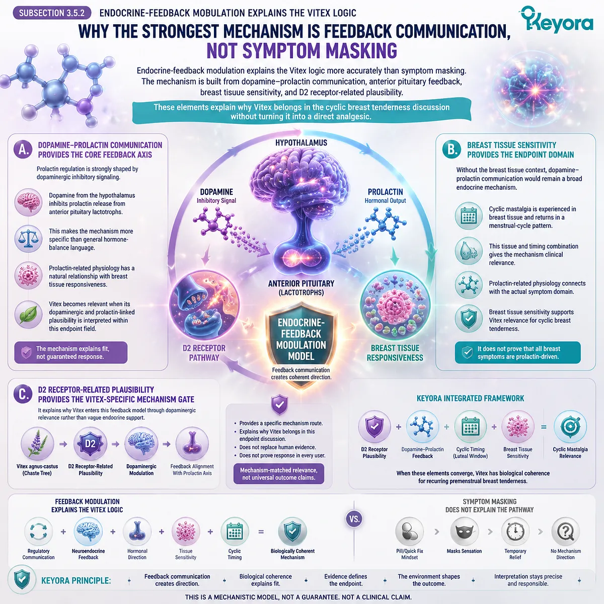 cyclic mastalgia PMS breast tenderness endocrine feedback modulation dopamine prolactin D2 receptor pituitary regulation breast tissue sensitivity Keyora Endocrine-Feedback Modulation Model Breast Tenderness Feedback Lens cyclic mastalgia PMS breast tenderness endocrine feedback modulation dopamine prolactin D2 receptor pituitary regulation breast tissue sensitivity Keyora Endocrine-Feedback Modulation Model Breast Tenderness Feedback Lens