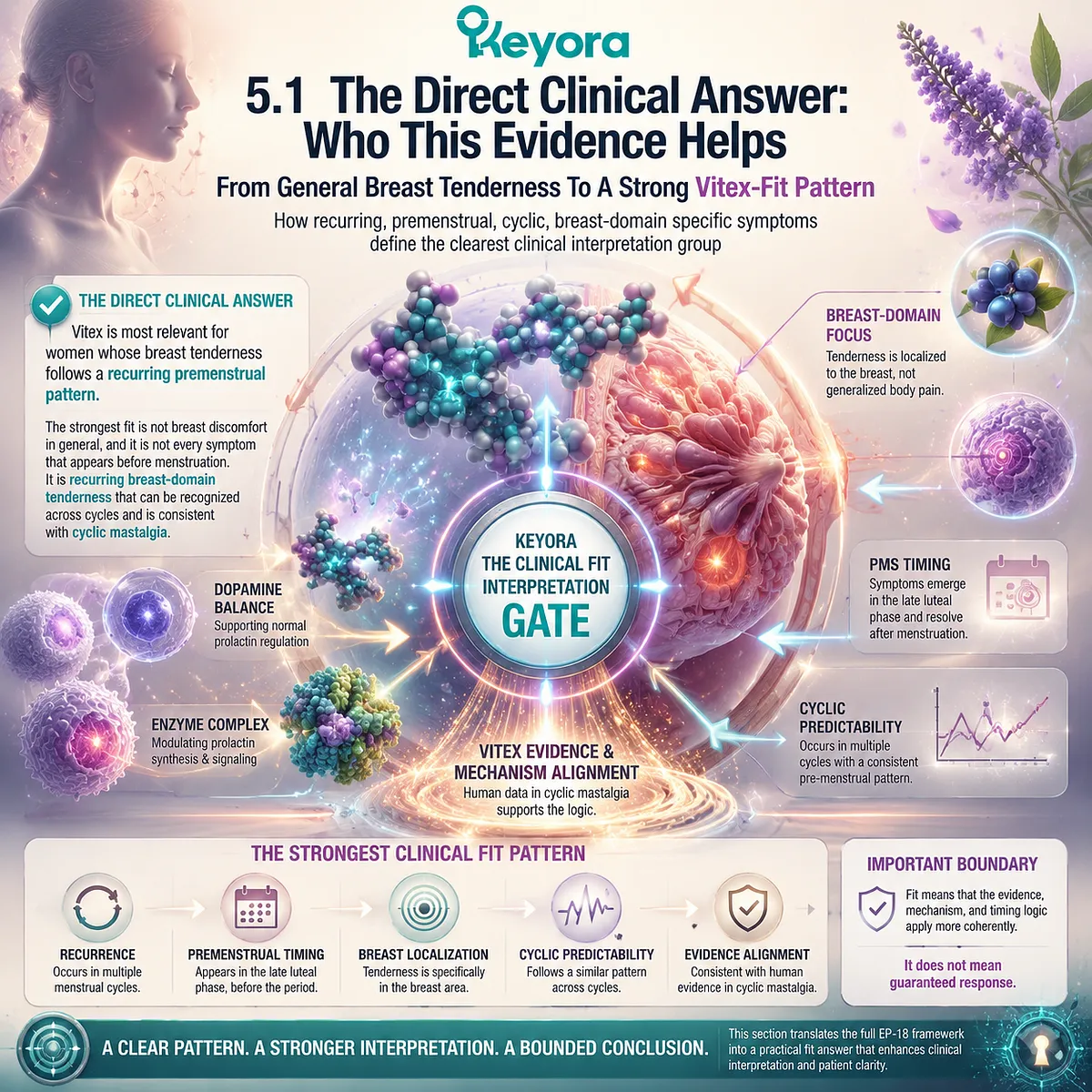 Cyclic mastalgia and premenstrual breast pain mapped via dopamine–prolactin signaling and breast tissue sensitivity, defining Vitex fit through Keyora Clinical Fit Interpretation Gate Cyclic mastalgia and premenstrual breast pain mapped via dopamine–prolactin signaling and breast tissue sensitivity, defining Vitex fit through Keyora Clinical Fit Interpretation Gate