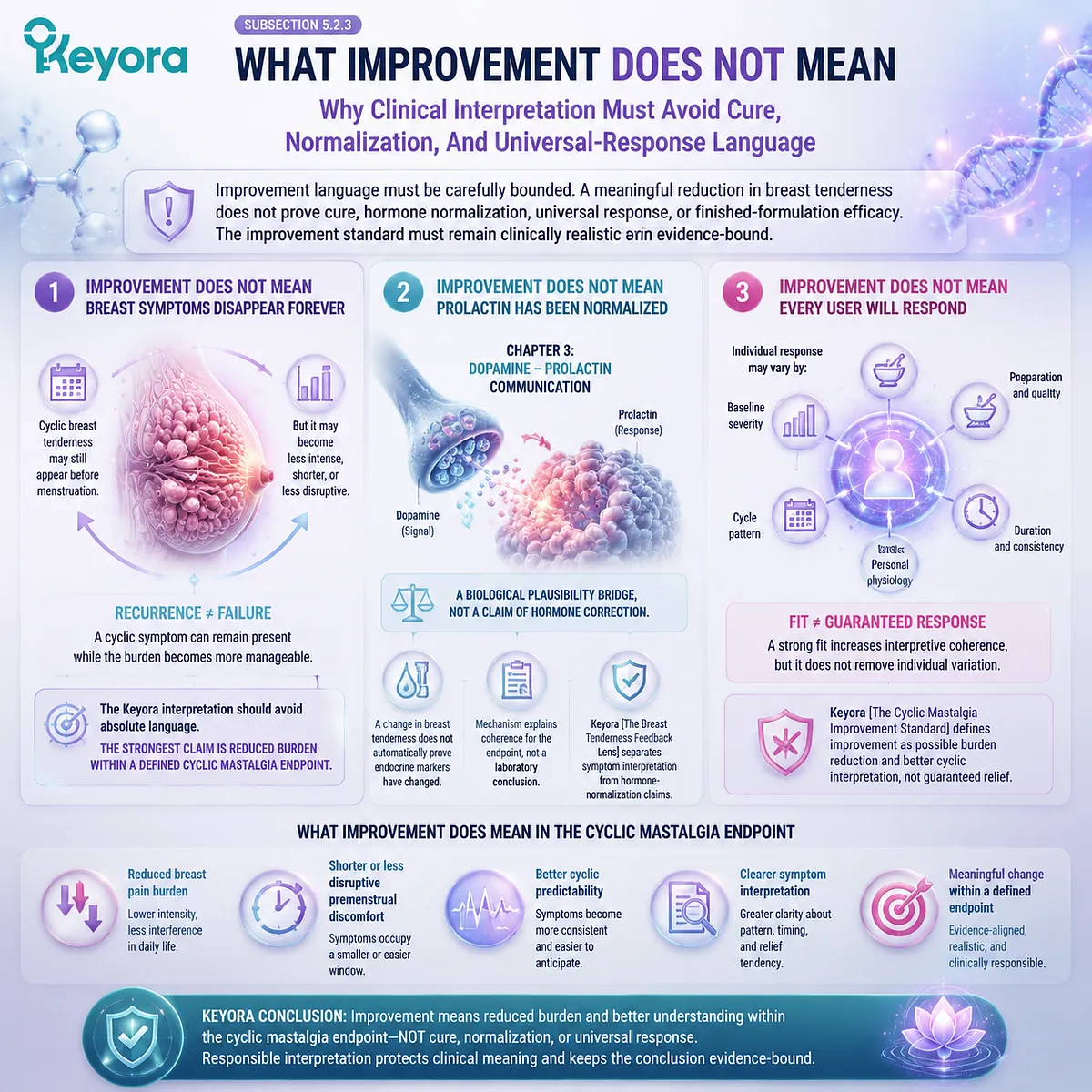 Cyclic mastalgia and premenstrual breast tenderness interpretation boundaries mapped via dopamine–prolactin signaling and breast tissue sensitivity, clarifying non-cure outcomes within Keyora Cyclic Mastalgia Improvement Standard framework Cyclic mastalgia and premenstrual breast tenderness interpretation boundaries mapped via dopamine–prolactin signaling and breast tissue sensitivity, clarifying non-cure outcomes within Keyora Cyclic Mastalgia Improvement Standard framework