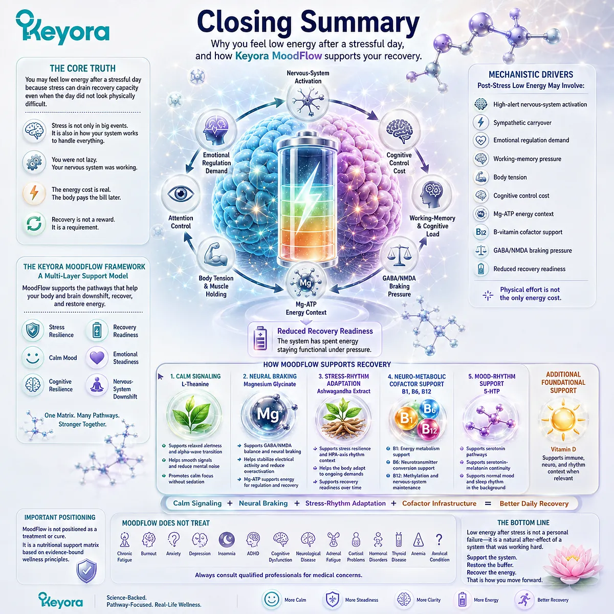 low energy after stress linked to sympathetic carryover, emotional regulation demand, cognitive control cost, GABA/NMDA balance and Mg-ATP energy context in Keyora MoodFlow Matrix low energy after stress linked to sympathetic carryover, emotional regulation demand, cognitive control cost, GABA/NMDA balance and Mg-ATP energy context in Keyora MoodFlow Matrix