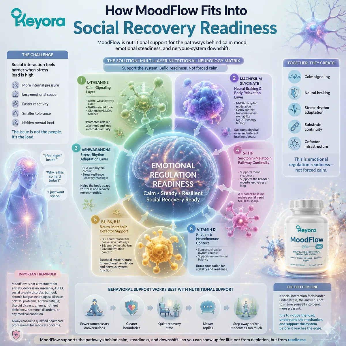 social stress interaction, emotional bandwidth limits, attention/prefrontal regulation load, GABA/NMDA balance, stress carryover, Mg-ATP energy, Keyora MoodFlow 8 in 1 system social stress interaction, emotional bandwidth limits, attention/prefrontal regulation load, GABA/NMDA balance, stress carryover, Mg-ATP energy, Keyora MoodFlow 8 in 1 system