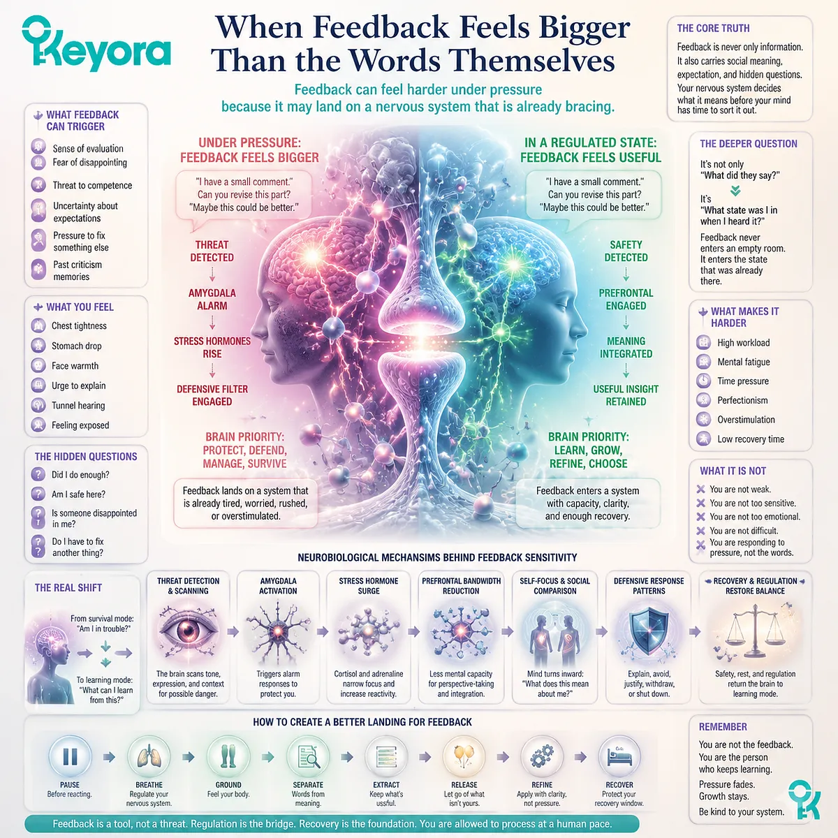 Feedback sensitivity under workplace stress reflects HPA-axis activation, amygdala threat scanning and reduced prefrontal regulation in Keyora MoodFlow Matrix Feedback sensitivity under workplace stress reflects HPA-axis activation, amygdala threat scanning and reduced prefrontal regulation in Keyora MoodFlow Matrix