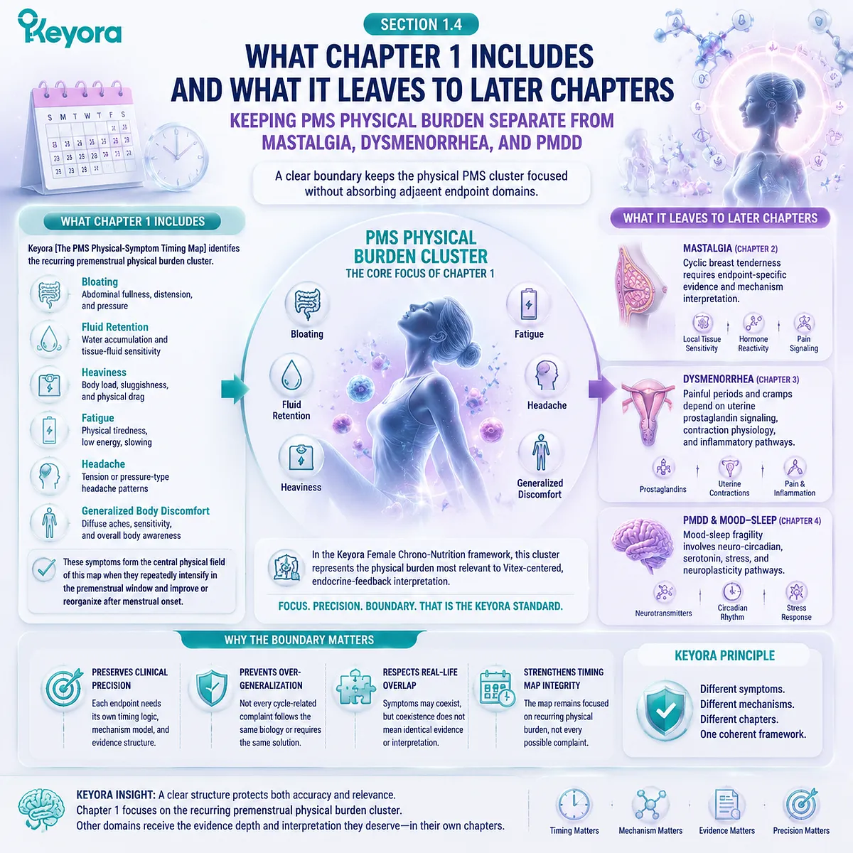 premenstrual PMS physical symptoms cycle timing endpoint differentiation bloating fatigue headache fluid retention dysmenorrhea PMDD mastalgia endocrine rhythm Keyora PMS Physical-Symptom Timing Map clinical boundary mapping premenstrual PMS physical symptoms cycle timing endpoint differentiation bloating fatigue headache fluid retention dysmenorrhea PMDD mastalgia endocrine rhythm Keyora PMS Physical-Symptom Timing Map clinical boundary mapping