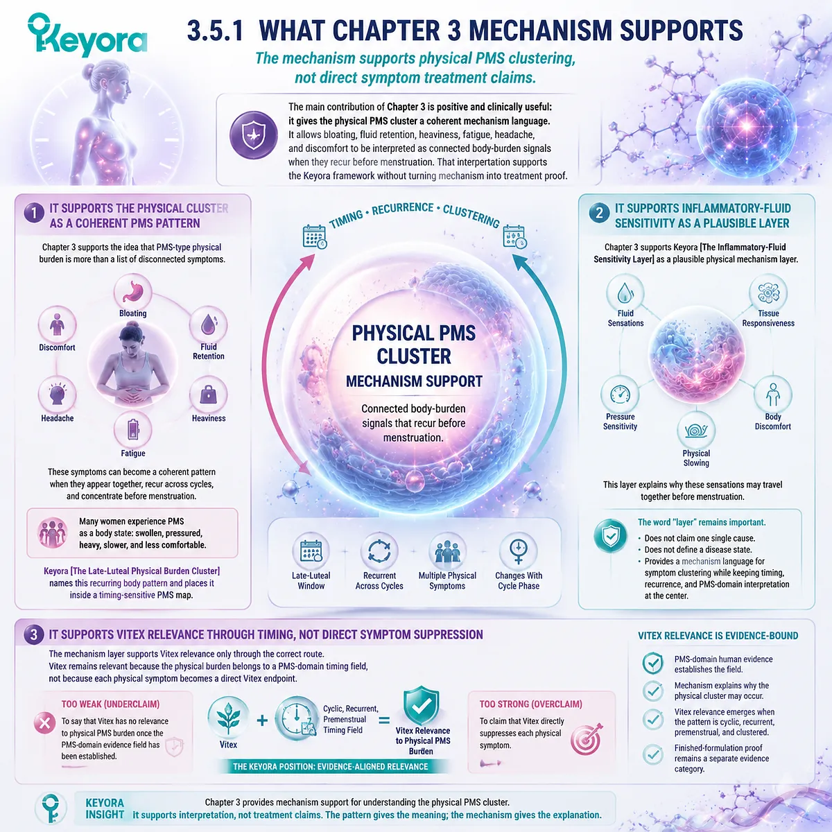 premenstrual PMS physical cluster bloating fatigue headache fluid retention inflammatory fluid sensitivity body load Keyora PMS Physical-Symptom Timing Map luteal phase mechanism premenstrual PMS physical cluster bloating fatigue headache fluid retention inflammatory fluid sensitivity body load Keyora PMS Physical-Symptom Timing Map luteal phase mechanism
