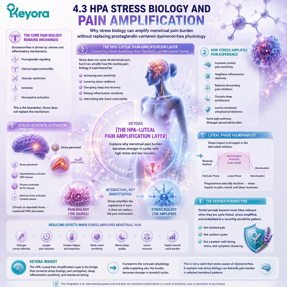 stress amplified menstrual cramps and dysmenorrhea burden linked with HPA-axis stress response, prostaglandin signaling and pain sensitivity in Keyora HPA-Luteal Pain Amplification Layer framework stress amplified menstrual cramps and dysmenorrhea burden linked with HPA-axis stress response, prostaglandin signaling and pain sensitivity in Keyora HPA-Luteal Pain Amplification Layer framework