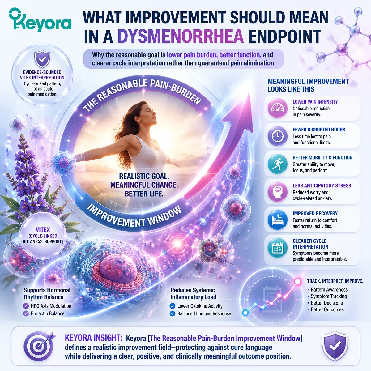 Menstrual pain (dysmenorrhea) improvement focuses on reduced pain burden, better function and cycle rhythm interpretation via inflammatory signaling in Keyora Reasonable Pain-Burden Improvement Window framework Menstrual pain (dysmenorrhea) improvement focuses on reduced pain burden, better function and cycle rhythm interpretation via inflammatory signaling in Keyora Reasonable Pain-Burden Improvement Window framework