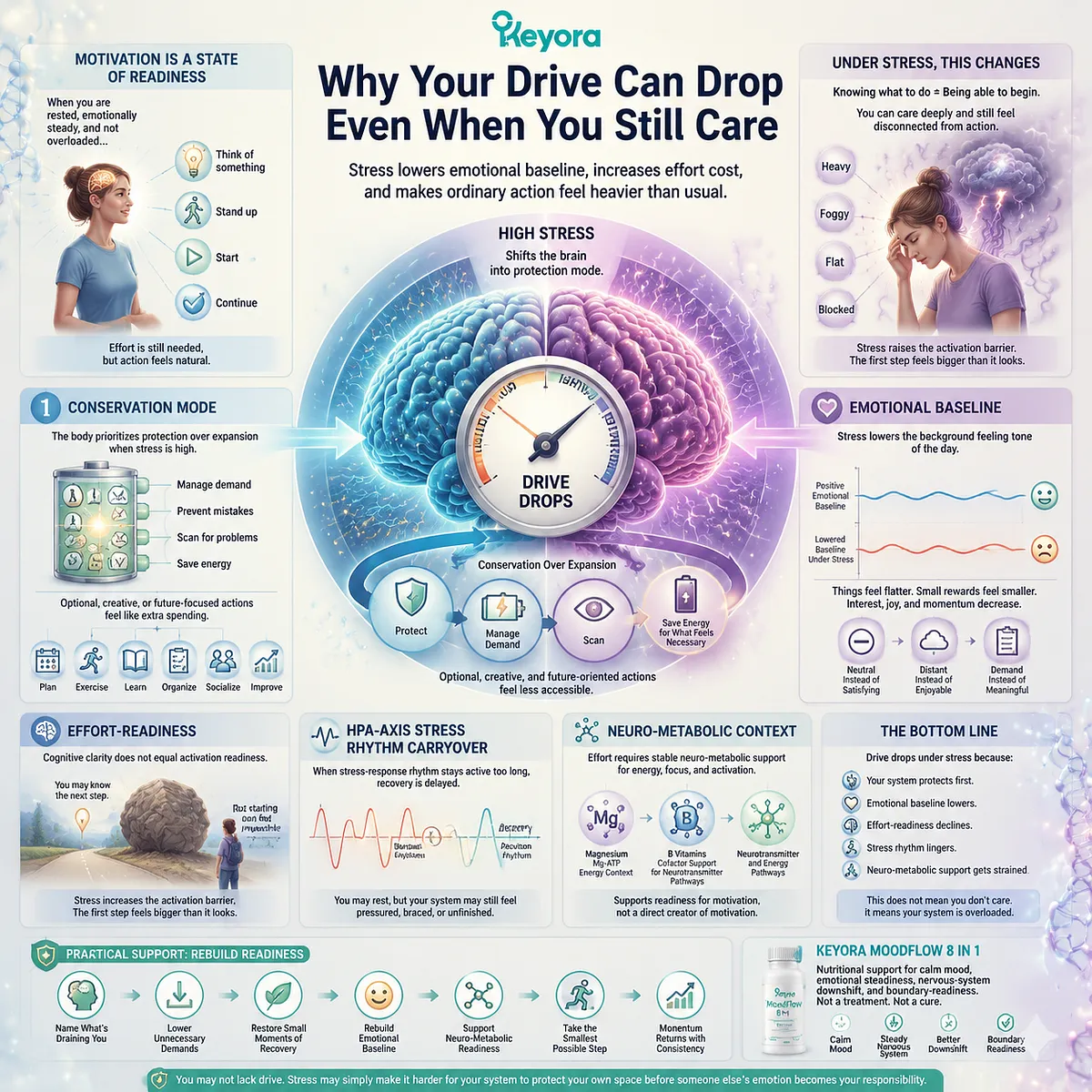 Stress and motivation drop reflect effort-reward signaling, HPA-axis stress rhythm carryover, emotional baseline shift, and Mg-ATP energy context in Keyora MoodFlow Effort Readiness Framework. Stress and motivation drop reflect effort-reward signaling, HPA-axis stress rhythm carryover, emotional baseline shift, and Mg-ATP energy context in Keyora MoodFlow Effort Readiness Framework.