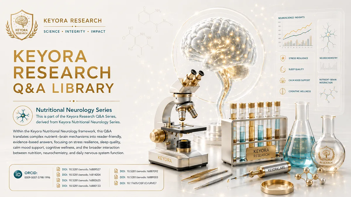This is part of the Keyora Research Q&A Series, derived from Keyora Nutritional Neurology Seriers . This is part of the Keyora Research Q&A Series, derived from Keyora Nutritional Neurology Seriers .