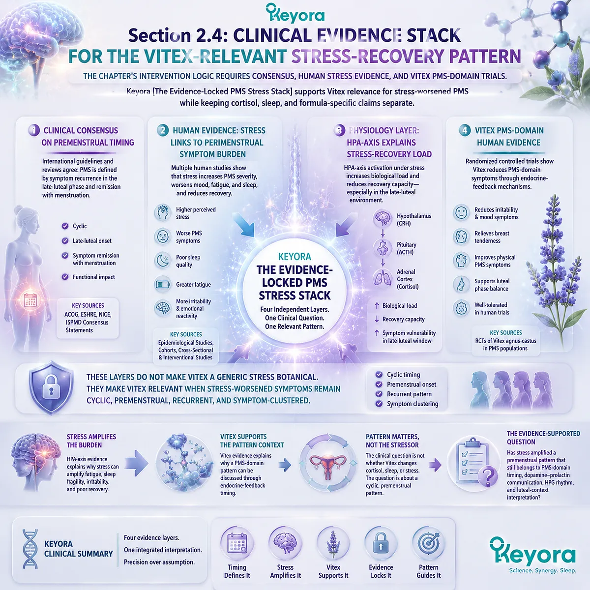 premenstrual PMS stress evidence stack HPA-axis physiology dopamine–prolactin signaling HPG rhythm Vitex clinical trials Keyora Evidence-Locked PMS Stress Stack endocrine feedback timing model premenstrual PMS stress evidence stack HPA-axis physiology dopamine–prolactin signaling HPG rhythm Vitex clinical trials Keyora Evidence-Locked PMS Stress Stack endocrine feedback timing model