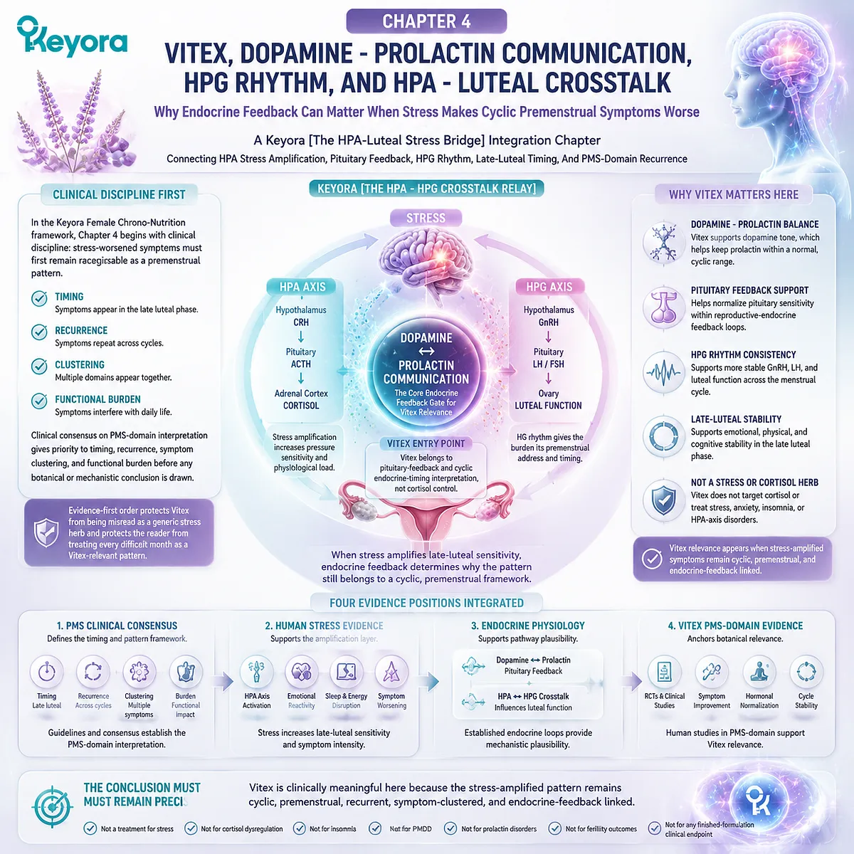 PMS-cycle symptoms and stress sensitivity mapped through dopamine-prolactin communication, HPA-axis stress response and HPG rhythm interaction within Keyora HPA-Luteal Stress Bridge endocrine feedback mapping PMS-cycle symptoms and stress sensitivity mapped through dopamine-prolactin communication, HPA-axis stress response and HPG rhythm interaction within Keyora HPA-Luteal Stress Bridge endocrine feedback mapping