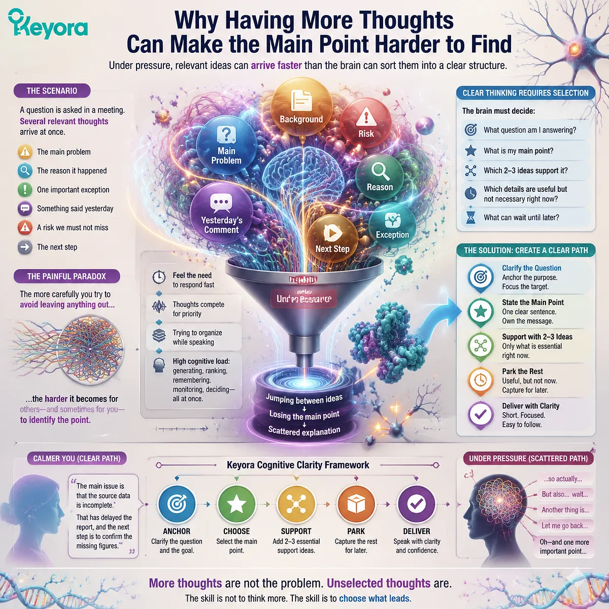 Brain fog under pressure can affect thought organization through working memory overload, attention filtering, and GABA/NMDA balance in the Keyora MoodFlow Matrix cognitive resilience framework Brain fog under pressure can affect thought organization through working memory overload, attention filtering, and GABA/NMDA balance in the Keyora MoodFlow Matrix cognitive resilience framework