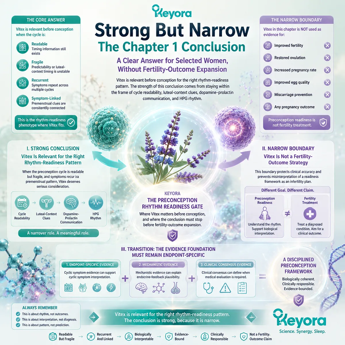 Vitex preconception nutrition defines a narrow rhythm-readiness pattern through cycle predictability, luteal-context clues, and dopamine-prolactin communication in the Keyora Preconception Rhythm Readiness Gate. Vitex preconception nutrition defines a narrow rhythm-readiness pattern through cycle predictability, luteal-context clues, and dopamine-prolactin communication in the Keyora Preconception Rhythm Readiness Gate.