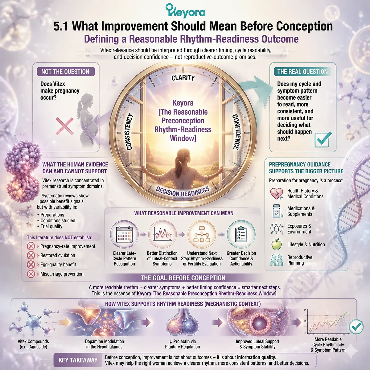 Vitex preconception support focuses on cycle rhythm readability, luteal symptom timing, and informed planning through Keyora The Reasonable Preconception Rhythm-Readiness Window rather than fertility outcome claims. Vitex preconception support focuses on cycle rhythm readability, luteal symptom timing, and informed planning through Keyora The Reasonable Preconception Rhythm-Readiness Window rather than fertility outcome claims.