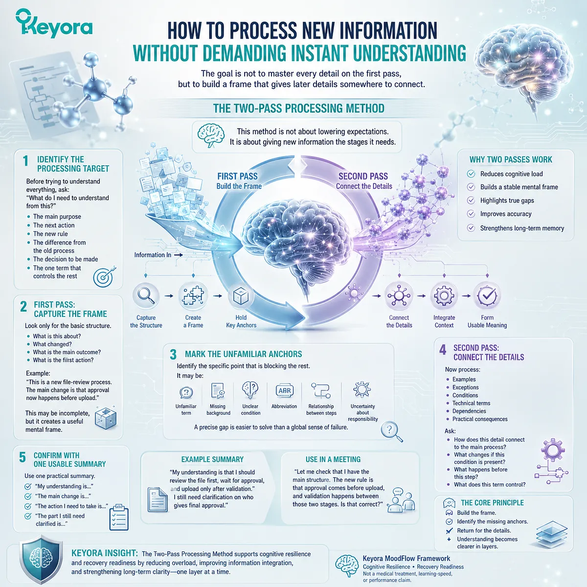 Learning new information involves two-pass processing, cognitive framing, and working-memory support through the Keyora MoodFlow Matrix GABA/NMDA balance resilience framework. Learning new information involves two-pass processing, cognitive framing, and working-memory support through the Keyora MoodFlow Matrix GABA/NMDA balance resilience framework.