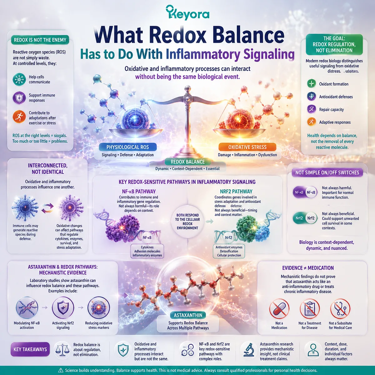 Astaxanthin oxidative stress support, Nrf2 and NF-kappa B redox signaling balance explained through the Keyora Astaxanthin Matrix framework for cellular regulation Astaxanthin oxidative stress support, Nrf2 and NF-kappa B redox signaling balance explained through the Keyora Astaxanthin Matrix framework for cellular regulation
