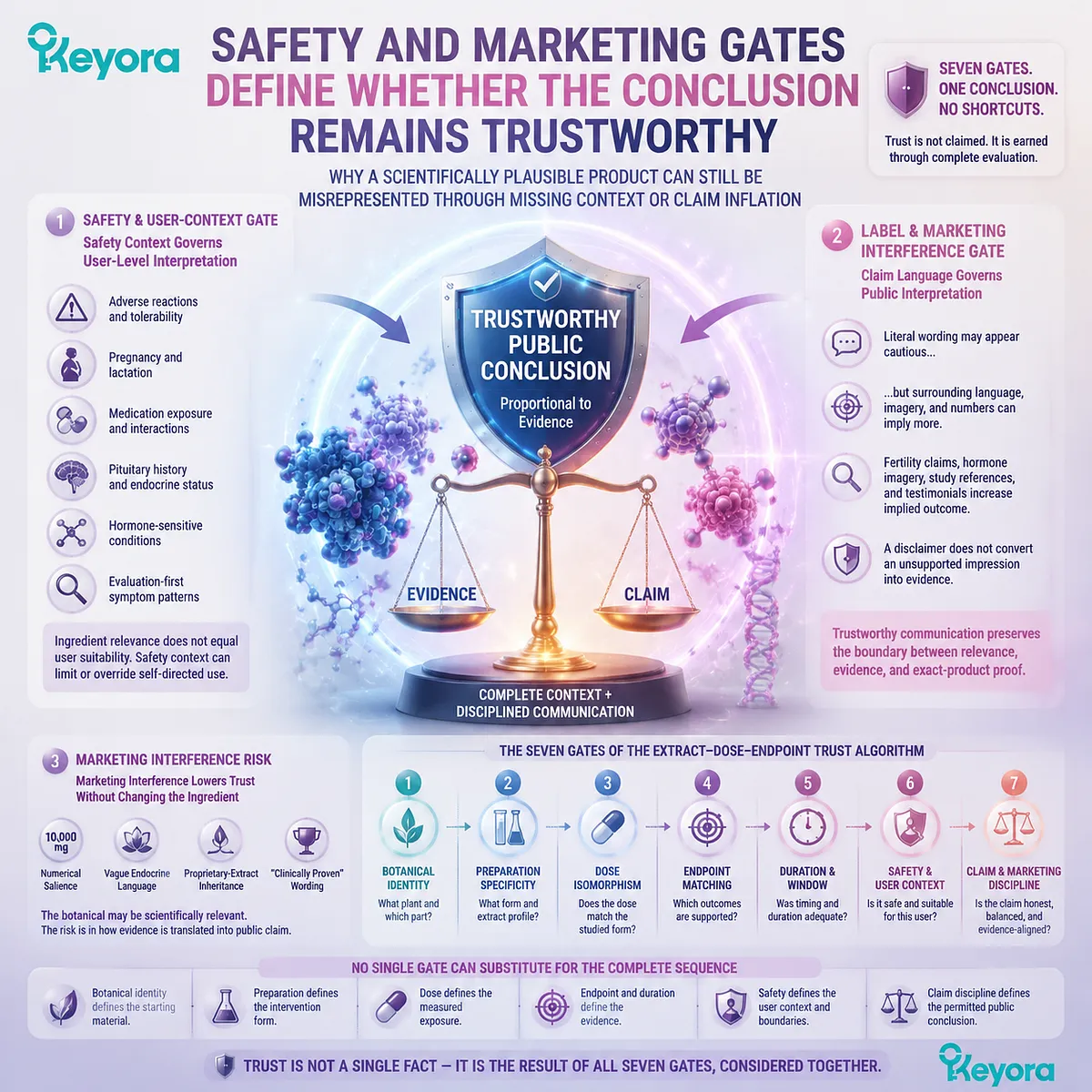 Vitex supplement safety and claim evaluation integrate user context, marketing discipline, evidence boundaries, and trust assessment through the Keyora Extract-Dose-Endpoint Trust Algorithm Vitex supplement safety and claim evaluation integrate user context, marketing discipline, evidence boundaries, and trust assessment through the Keyora Extract-Dose-Endpoint Trust Algorithm