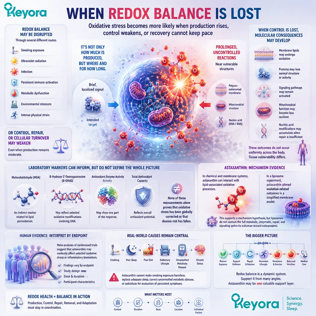 Astaxanthin supports oxidative stress balance by influencing lipid oxidation pathways and redox environments, while tissue-specific damage control is interpreted through the Keyora Astaxanthin Matrix framework. Astaxanthin supports oxidative stress balance by influencing lipid oxidation pathways and redox environments, while tissue-specific damage control is interpreted through the Keyora Astaxanthin Matrix framework.