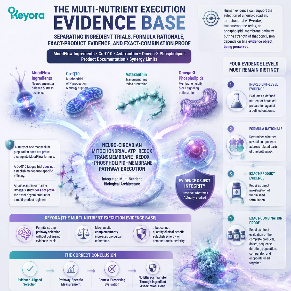 Menopause wellness evidence framework separates ingredient studies, formula rationale, exact products, and combination proof through Keyora Multi-Nutrient Execution Evidence Base. Menopause wellness evidence framework separates ingredient studies, formula rationale, exact products, and combination proof through Keyora Multi-Nutrient Execution Evidence Base.