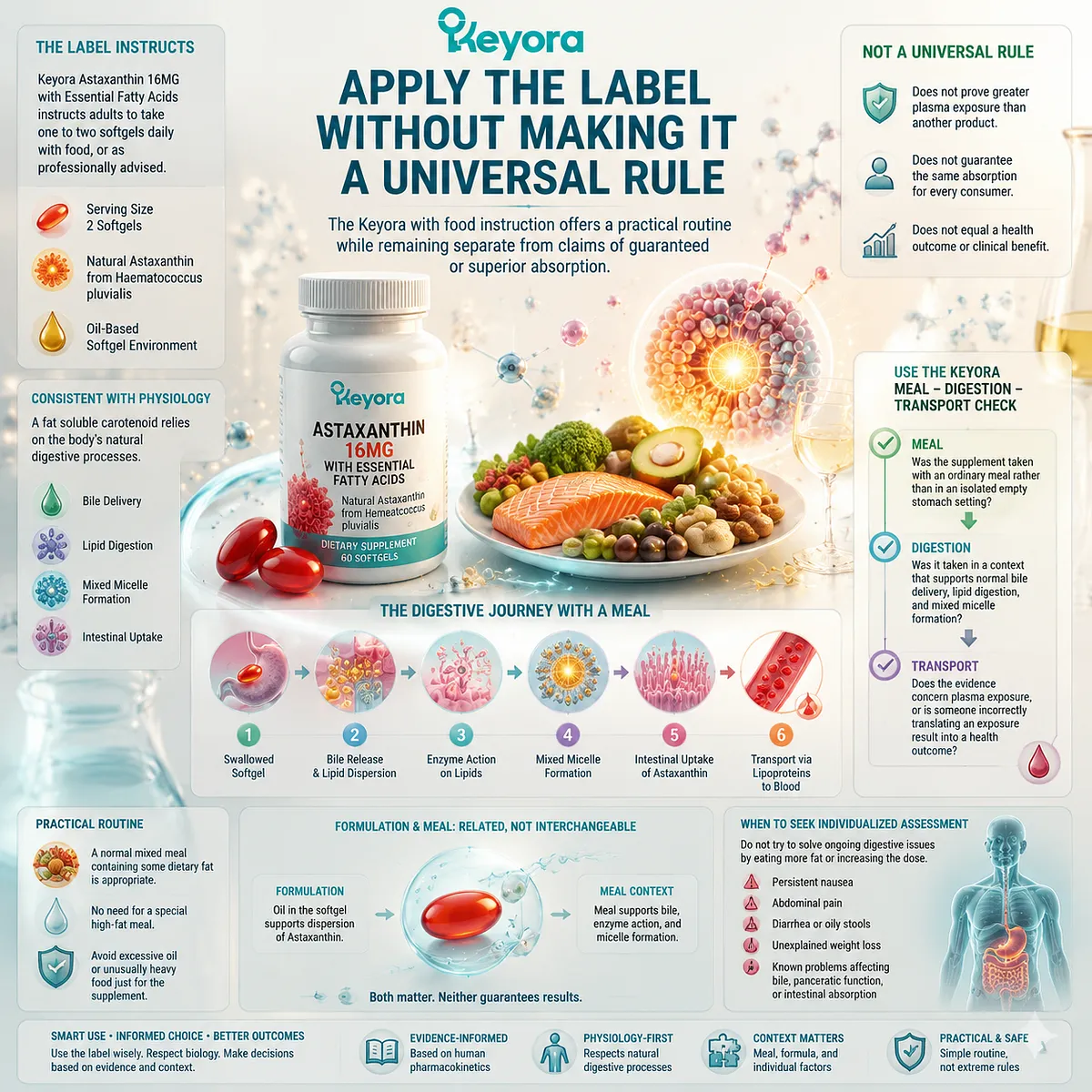 Astaxanthin with food label guidance explained through meal digestion, bile support, lipid transport, and Keyora Meal-Digestion-Transport Check framework Astaxanthin with food label guidance explained through meal digestion, bile support, lipid transport, and Keyora Meal-Digestion-Transport Check framework