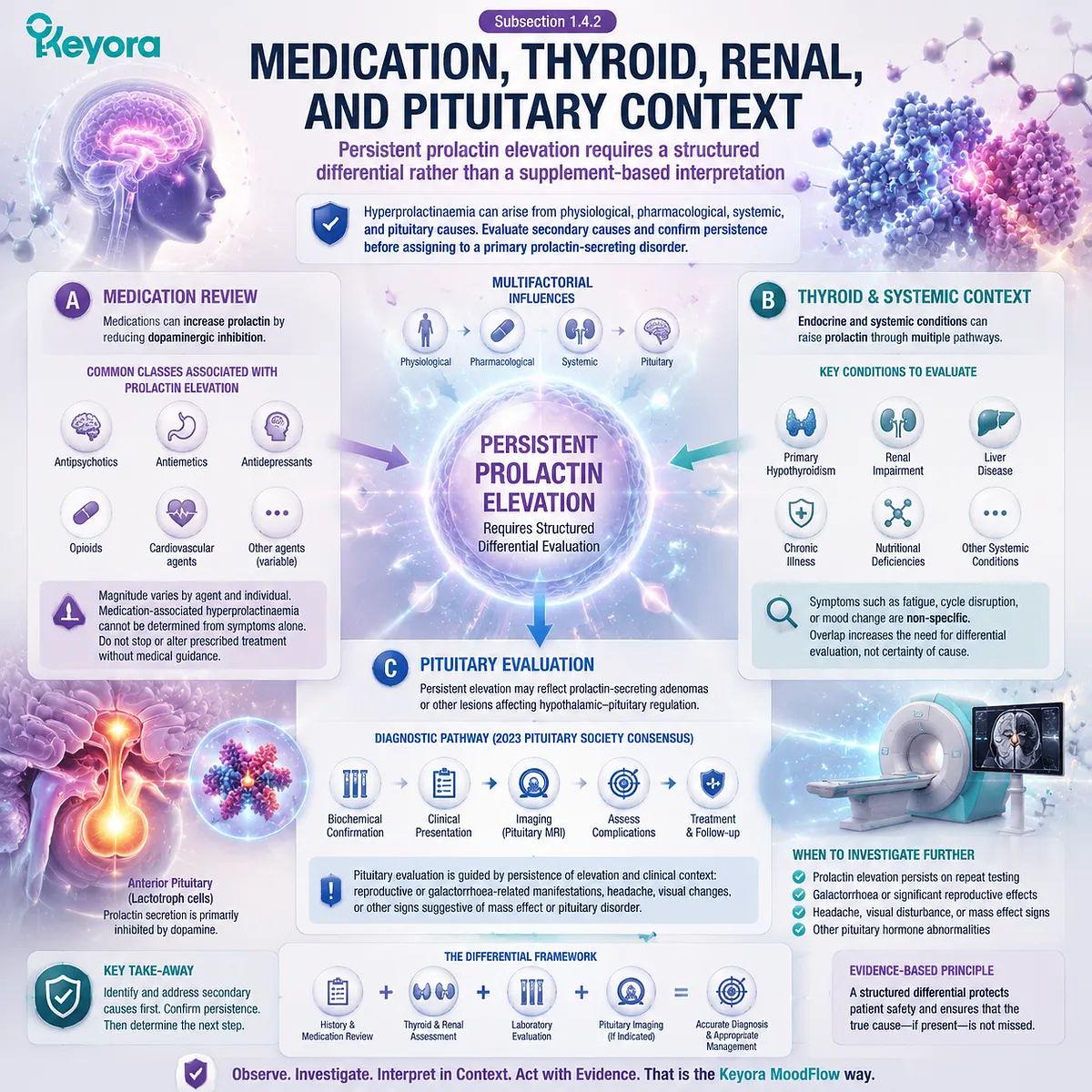 Hyperprolactinaemia evaluation, dopamine signaling and female cycle symptoms assessed through medication, thyroid, pituitary context and Keyora Luteal Feedback Readability Map Hyperprolactinaemia evaluation, dopamine signaling and female cycle symptoms assessed through medication, thyroid, pituitary context and Keyora Luteal Feedback Readability Map