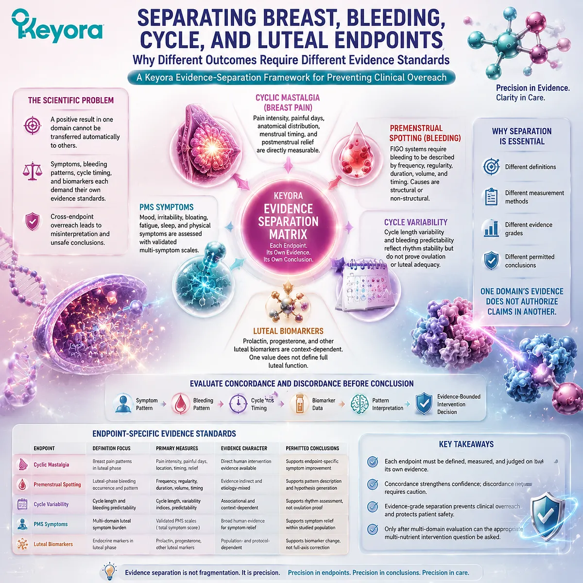 PMS symptoms, cyclic mastalgia, spotting, and cycle variability require separate evidence standards through bleeding patterns, luteal biomarkers, and Keyora Breast-Bleeding-Cycle Evidence Separation Matrix PMS symptoms, cyclic mastalgia, spotting, and cycle variability require separate evidence standards through bleeding patterns, luteal biomarkers, and Keyora Breast-Bleeding-Cycle Evidence Separation Matrix